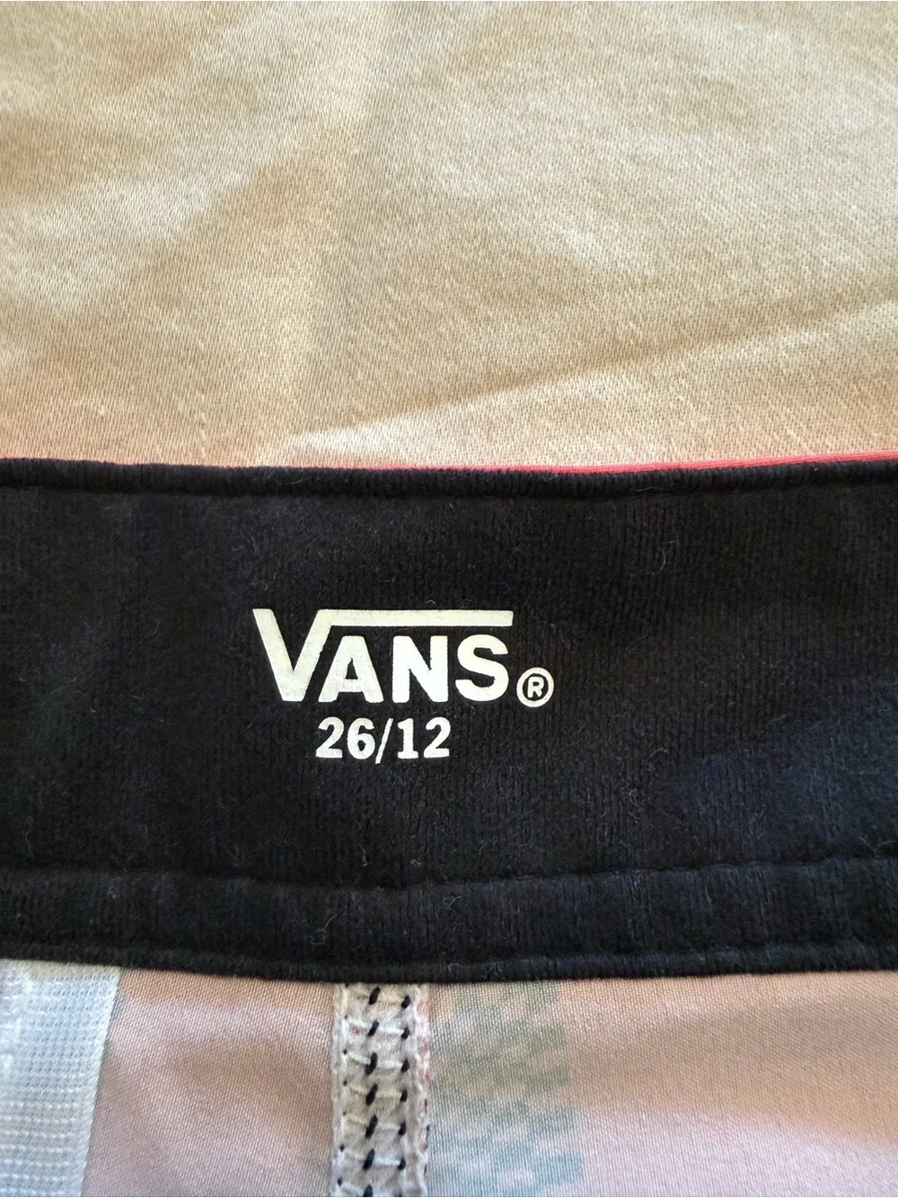 Vans Kids Board Shorts Swim Trunks Youth Size 12 red Black Checkerboard Surf